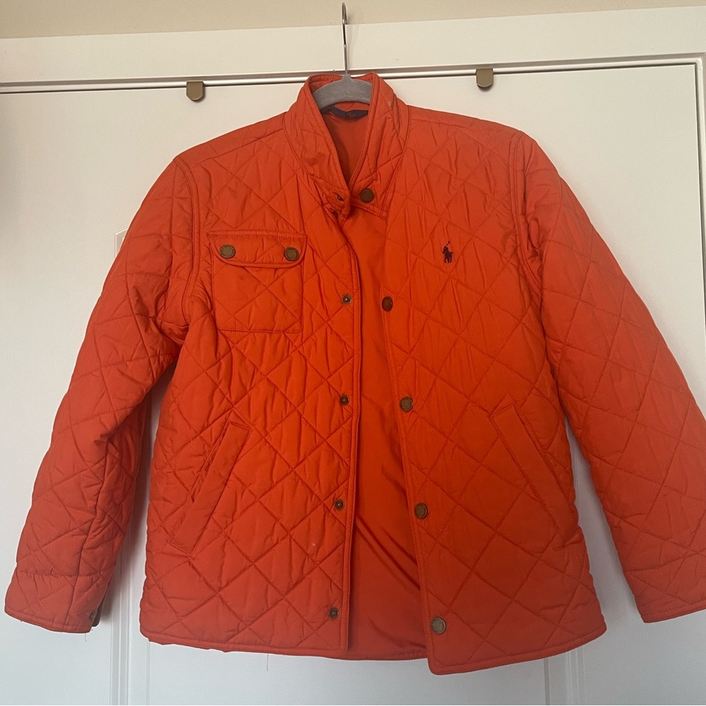 Polo by Ralph Lauren Orange Quilted Puffer Jacket